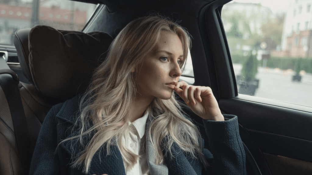 venus sign air woman in car