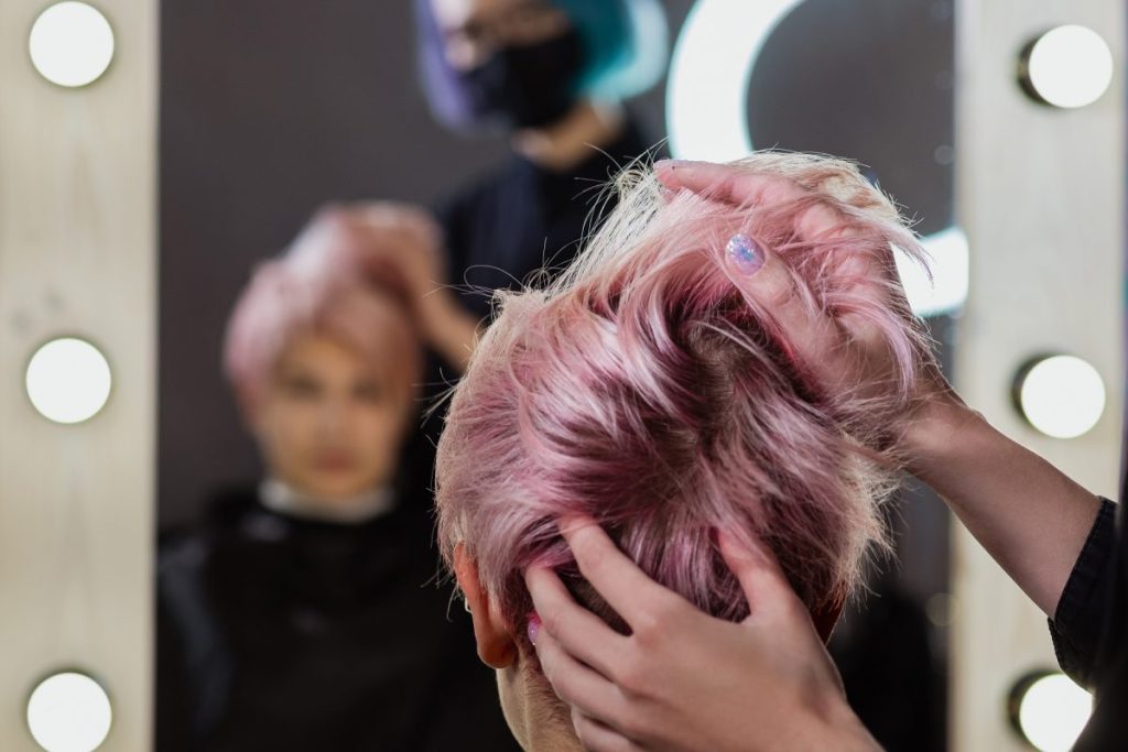 Pink pixie haircut