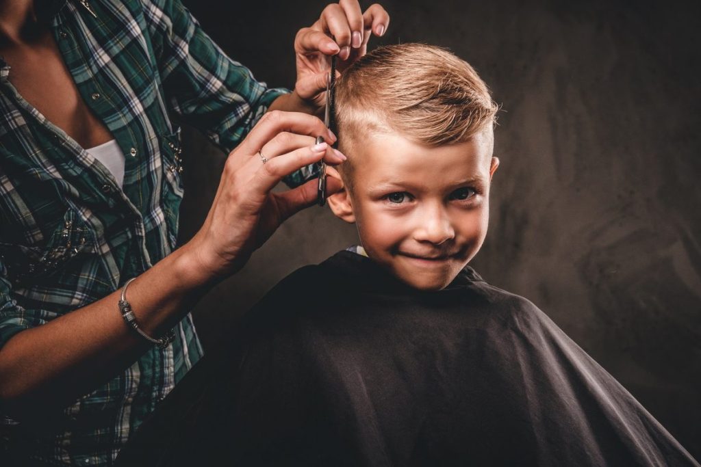 Child with haircut