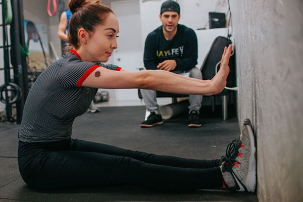 woman stretching
