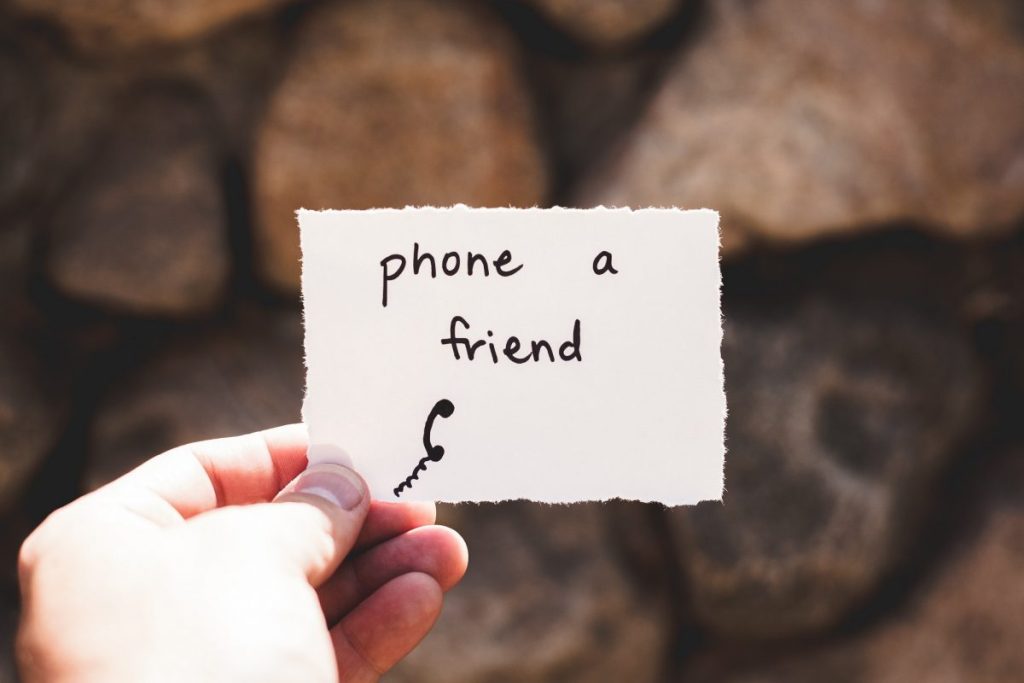 Phone a friend message