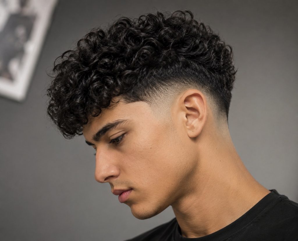 Taper fade con rizos